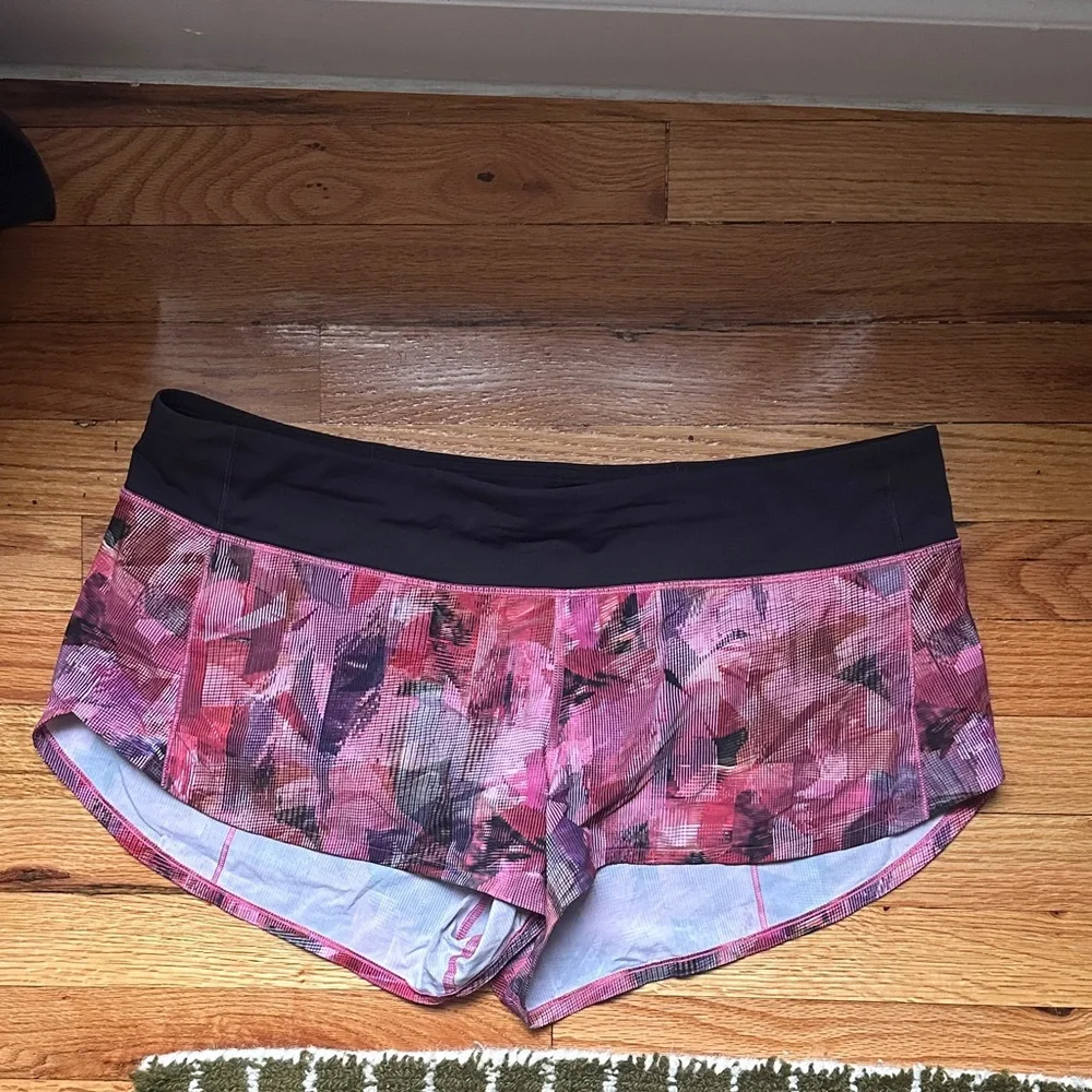 Lululemon Run Times Short *2.5 "Sun Dazed Multi Pink" Multi Pink / Super Dark - Picture 4 of 12
